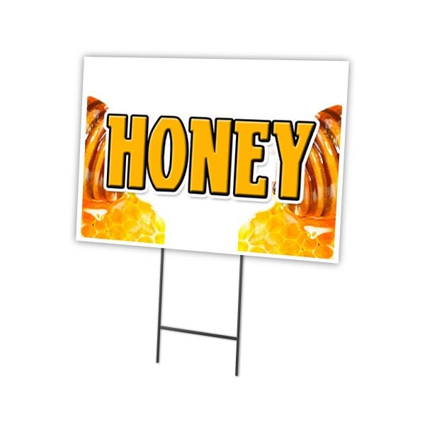 Signmission Honey Yard Sign & Stake outdoor plastic coroplast window, C-1824 Honey C-1824 Honey - main